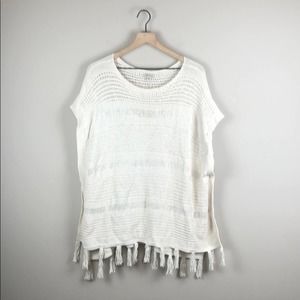 Lucky Brand Fringe Poncho Sweater (Size XS/S)